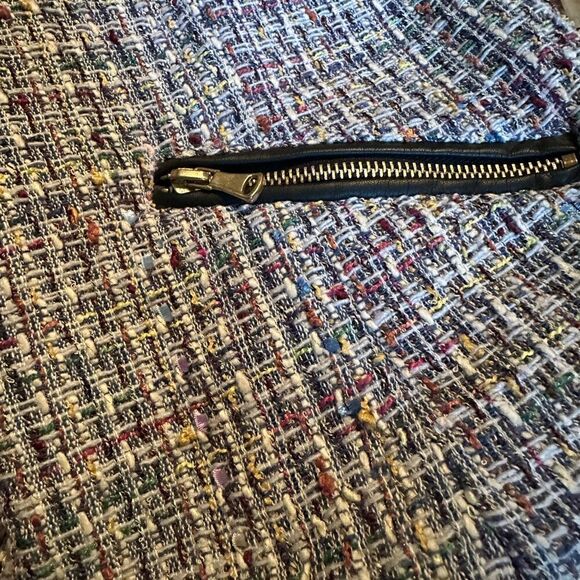 Bernardo collection tweed jacket with snaps and faux leather accents med - Picture 6 of 8